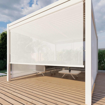 Maze Outdoors Como Pergola Aluminium Square 40x40 with 4 Drop Sides / White House of Isabella UK