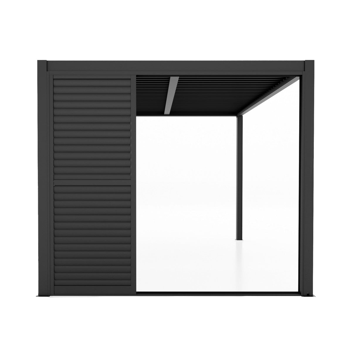 Maze Outdoors Como Pergola Sliding Louvre Doors Grey 3m Side - 270x218cm House of Isabella UK
