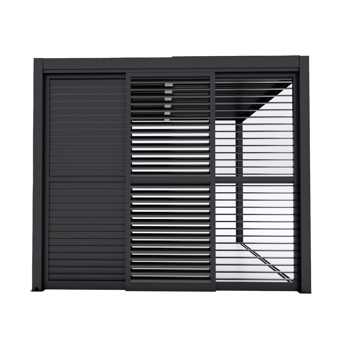 Maze Outdoors Como Pergola Sliding Louvre Doors Grey 3m Side - 270x218cm House of Isabella UK