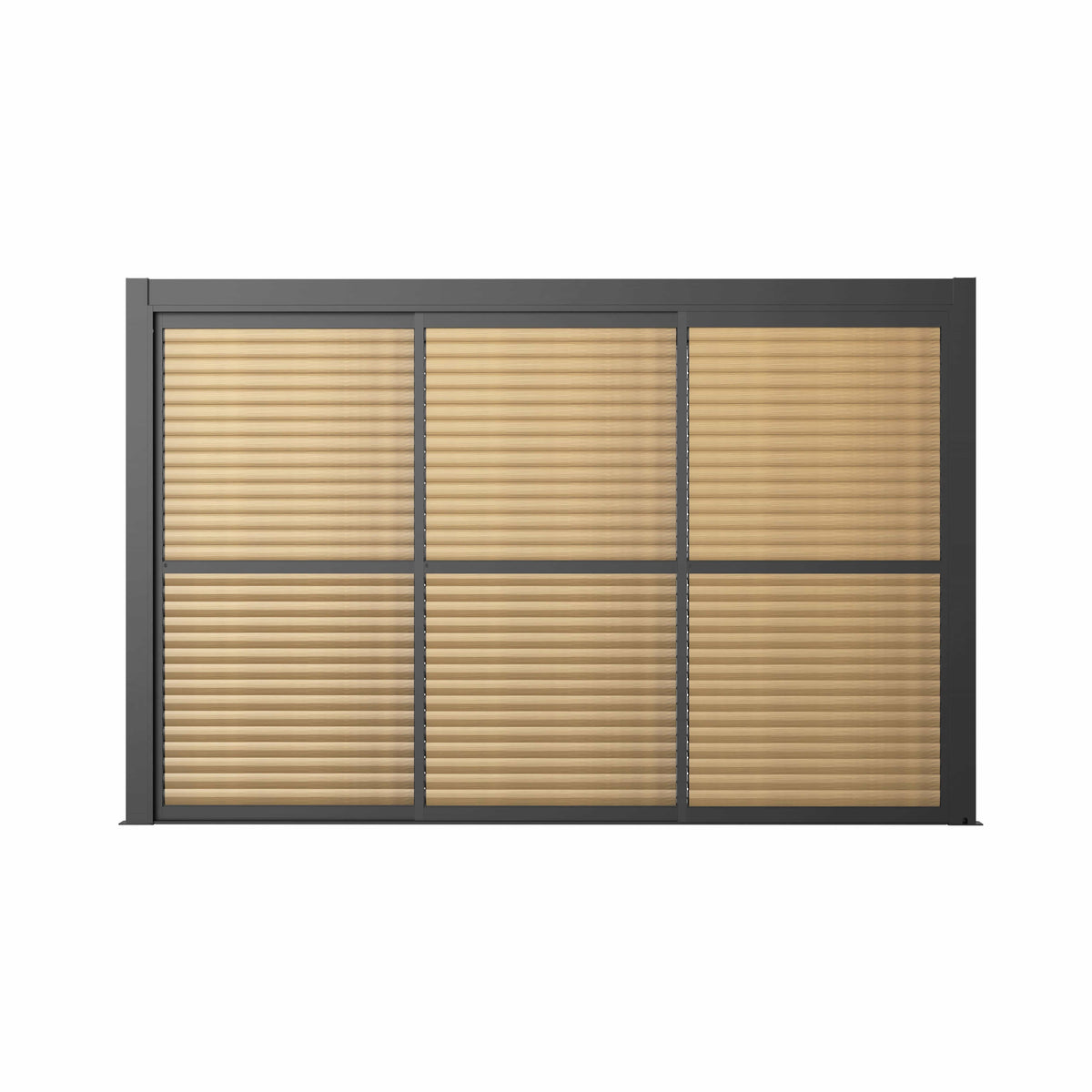 Maze Outdoors Como Pergola Sliding Louvre Doors Grey 4m Side - 370x218cm House of Isabella UK