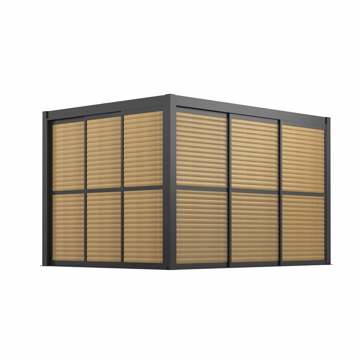 Maze Outdoors Como Pergola Sliding Louvre Doors Grey 4m Side - 370x218cm House of Isabella UK