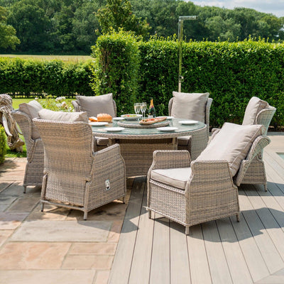 Maze Outdoors Cotswold Reclining 6 Seat Round Dining Set House of Isabella UK