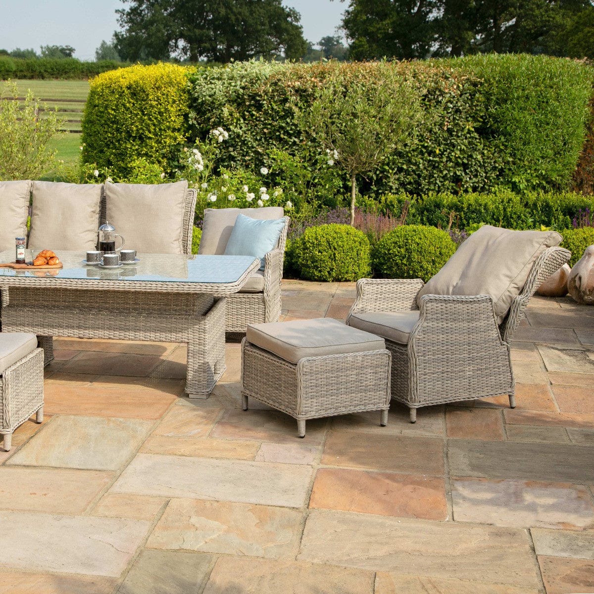 Maze Outdoors Cotswold Reclining Corner Dining with Rising Table & Chair House of Isabella UK