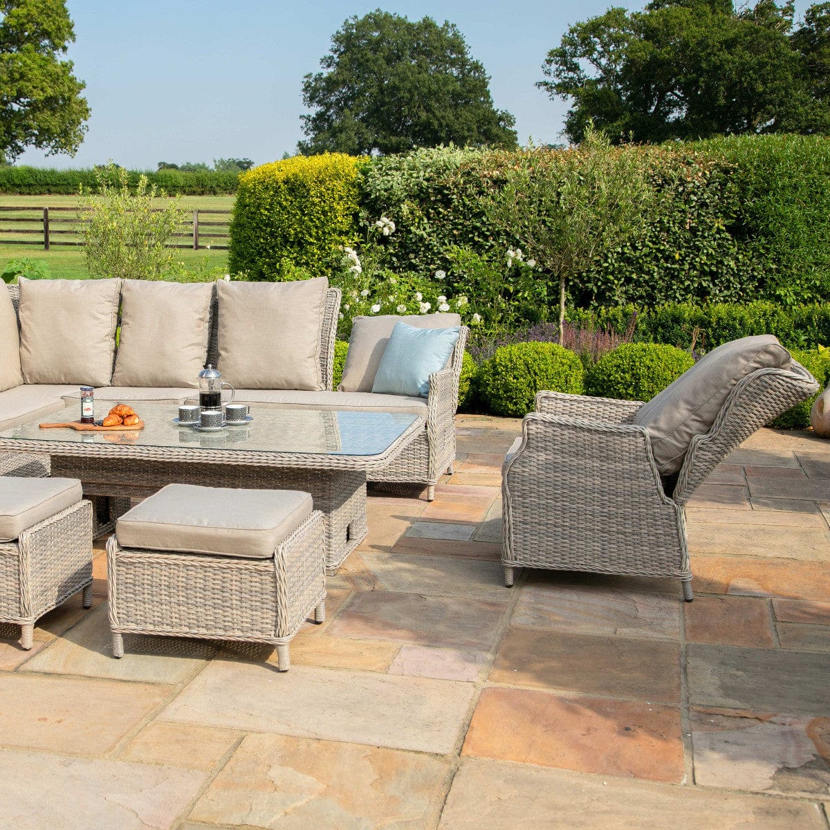 Maze Outdoors Cotswold Reclining Corner Dining with Rising Table & Chair House of Isabella UK