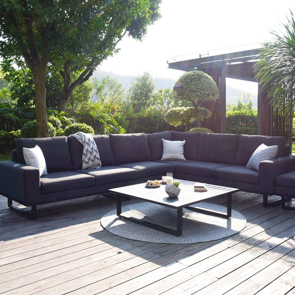 Maze Outdoors Ethos Large Corner Sofa Group / Charcoal House of Isabella UK