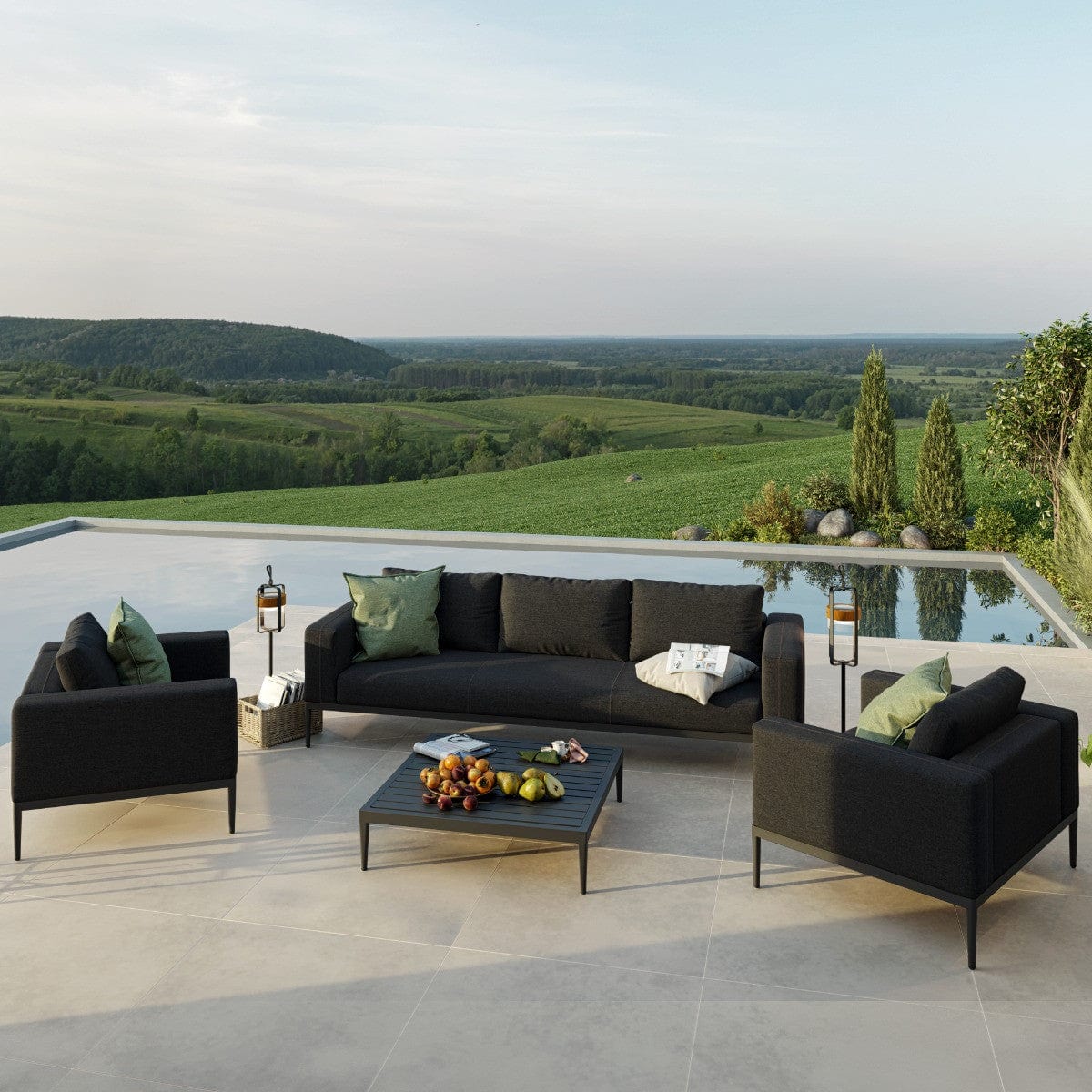 Maze Outdoors Eve 3 Seat Sofa Set / Charcoal House of Isabella UK