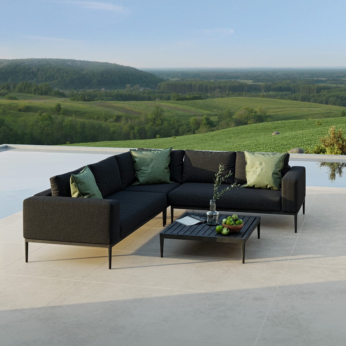 Maze Outdoors Eve Corner Sofa Group / Charcoal House of Isabella UK