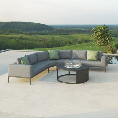 Maze Outdoors Eve Grande Corner Sofa Group With Round Fire Pit Coffee Table / Flanelle House of Isabella UK