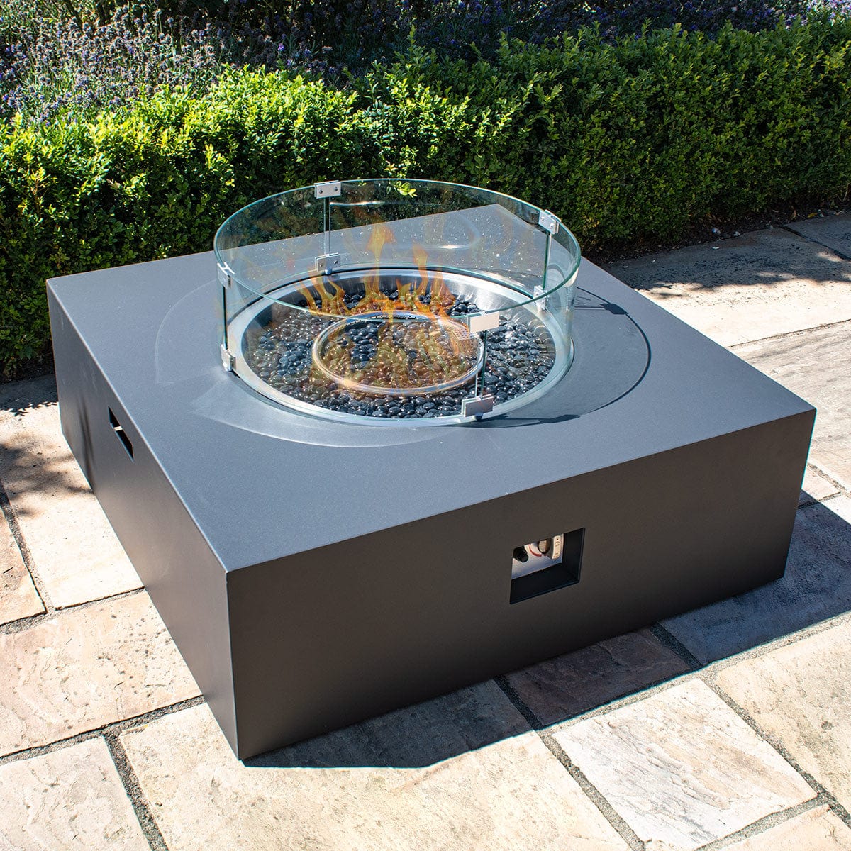 Maze Outdoors Fire Pit Coffee Table 100cm x 100cm Square / Charcoal House of Isabella UK