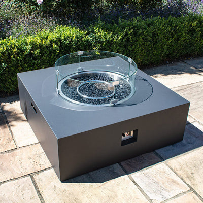 Maze Outdoors Fire Pit Coffee Table 100cm x 100cm Square / Charcoal House of Isabella UK