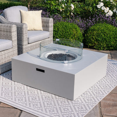 Maze Outdoors Fire Pit Coffee Table 100cm x 100cm Square / Pebble White House of Isabella UK