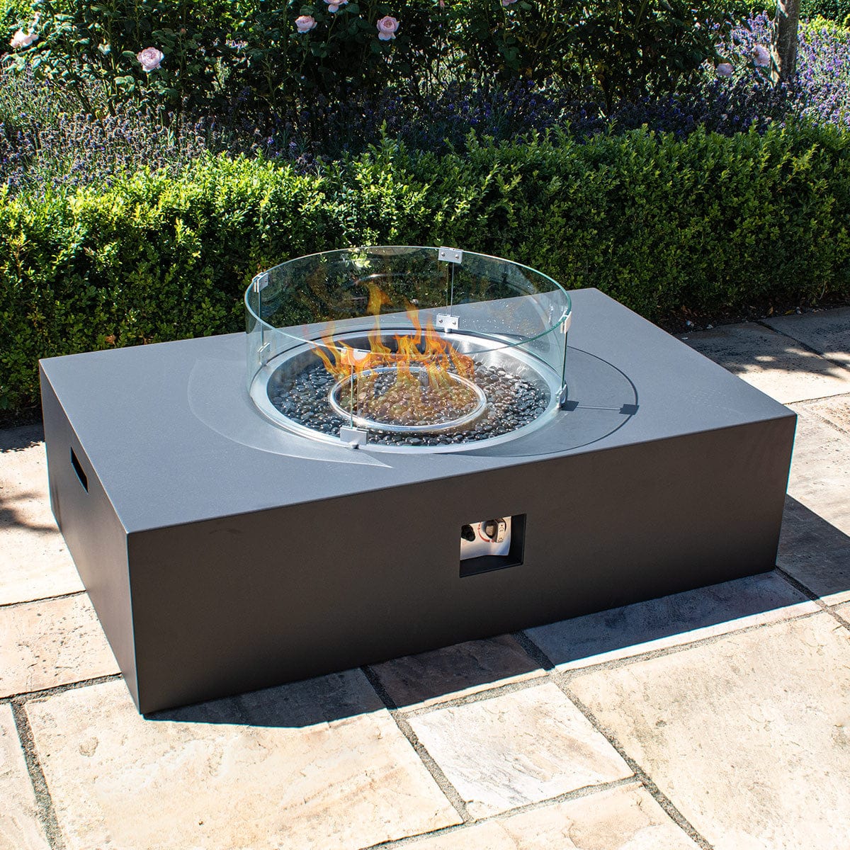 Maze Outdoors Fire Pit Coffee Table 127cm x 77cm Rectangular / Charcoal House of Isabella UK
