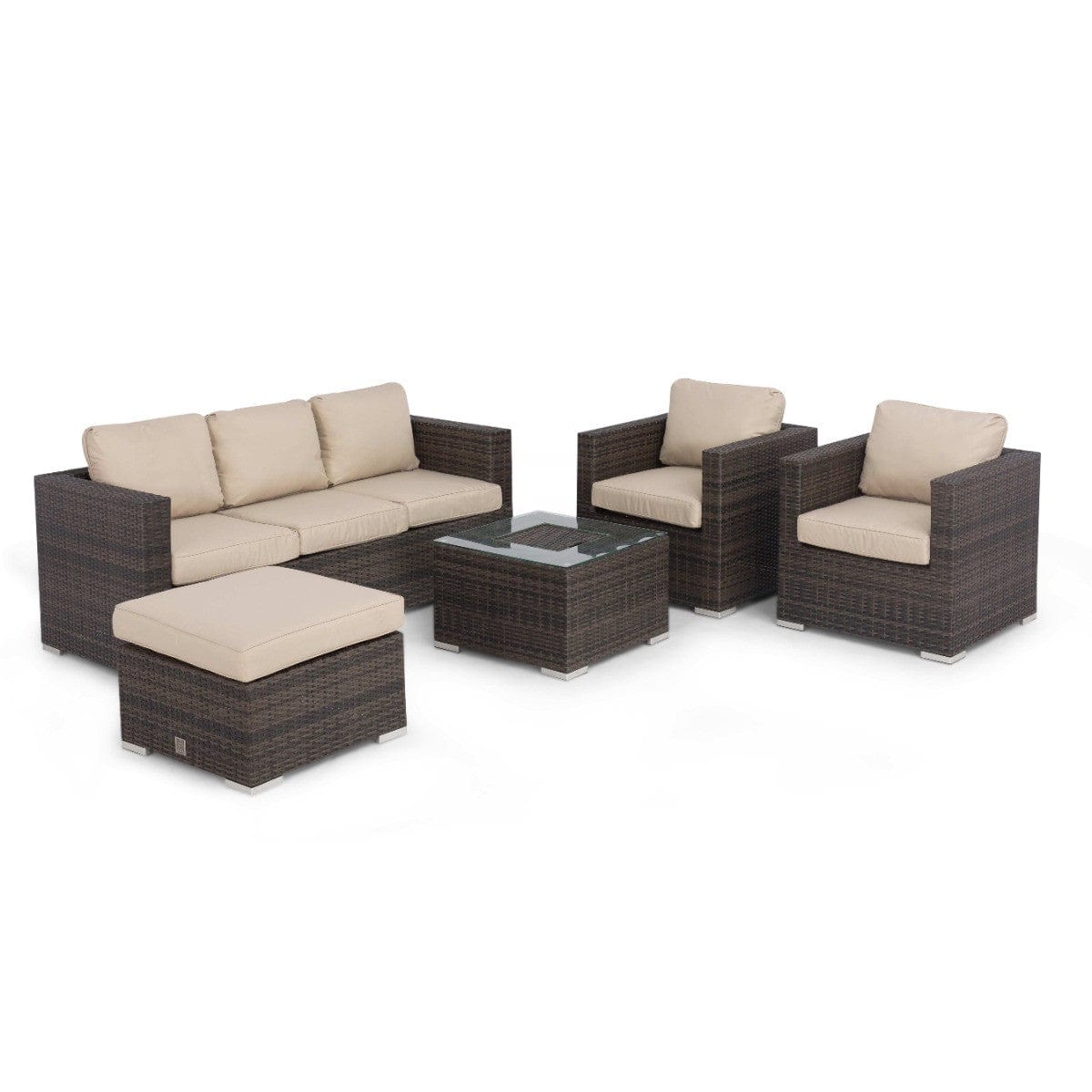 Maze Outdoors Georgia 3 Seat Sofa Set With Ice Bucket / Brown House of Isabella UK