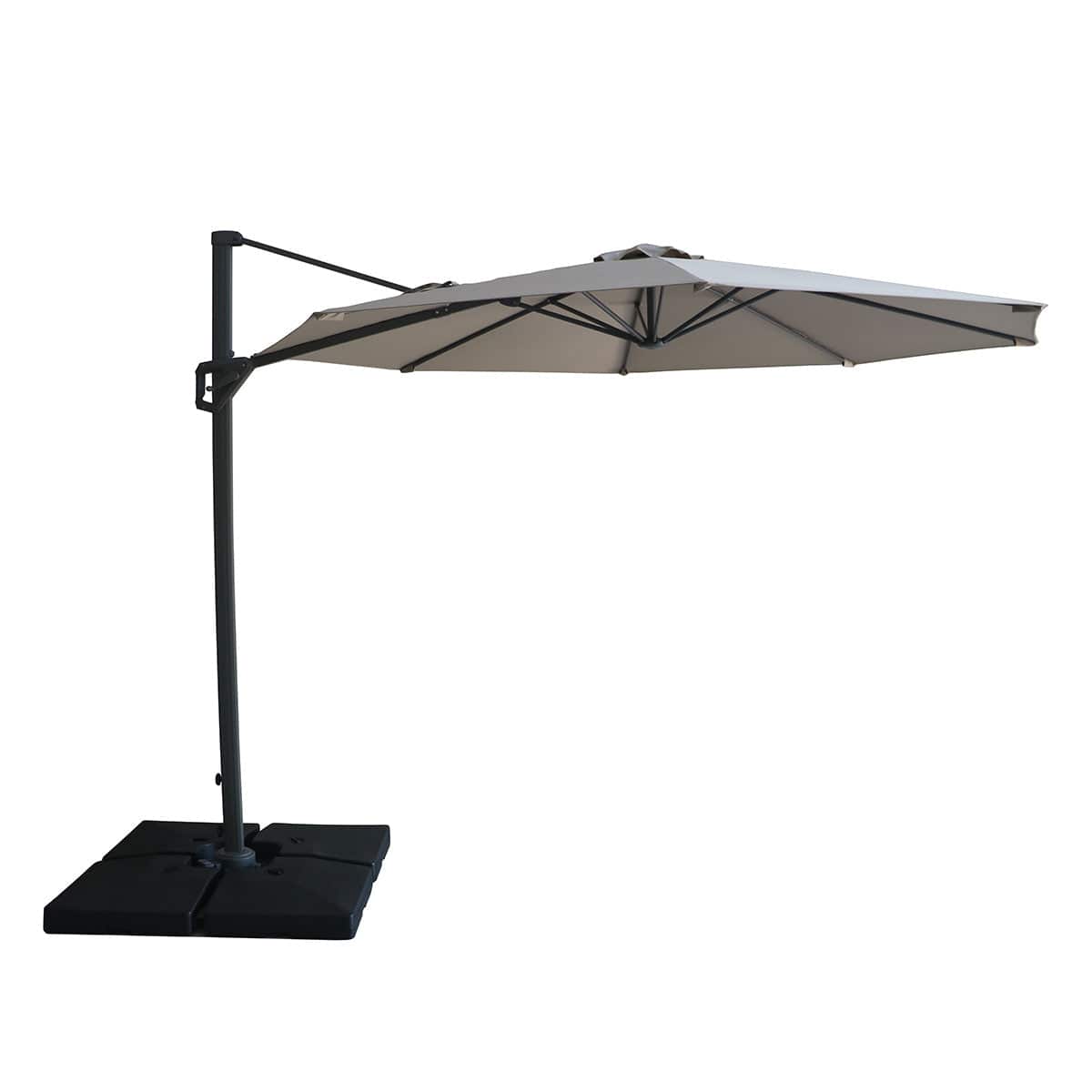 Maze Outdoors Helios 3m Round Rotating Cantilever Parasol With Base - Clay Beige House of Isabella UK