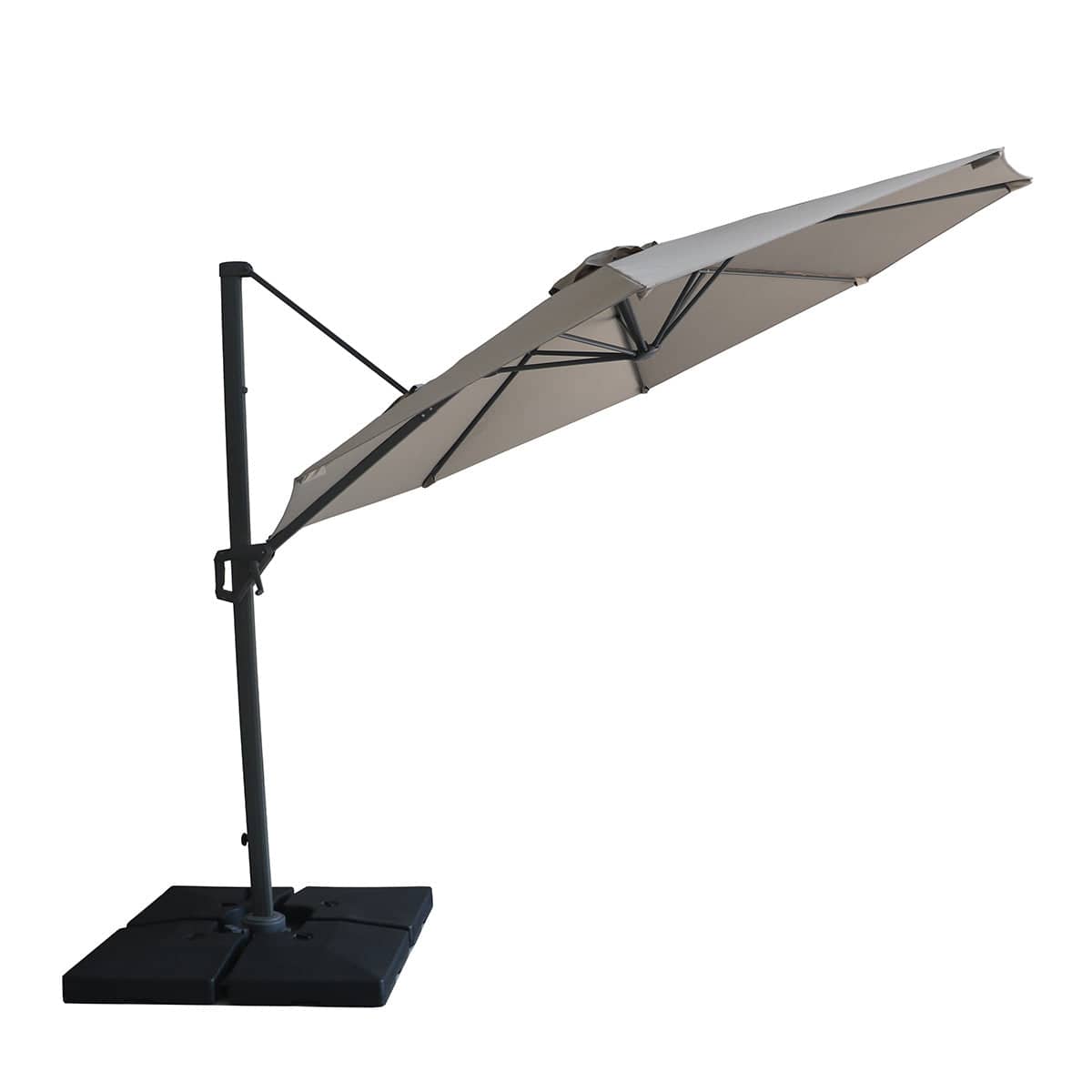 Maze Outdoors Helios 3m Round Rotating Cantilever Parasol With Base - Clay Beige House of Isabella UK