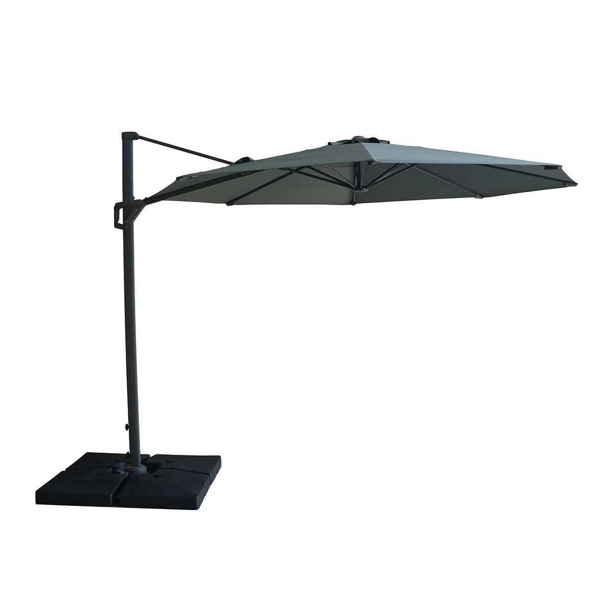 Maze Outdoors Helios 3m Round Rotating Cantilever Parasol With Base - Oil Green House of Isabella UK