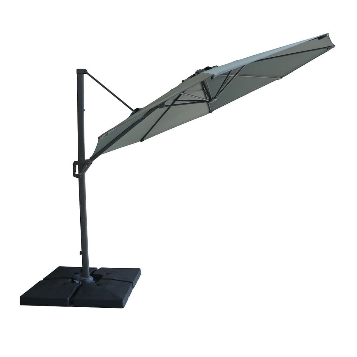 Maze Outdoors Helios 3m Round Rotating Cantilever Parasol With Base - Oil Green House of Isabella UK