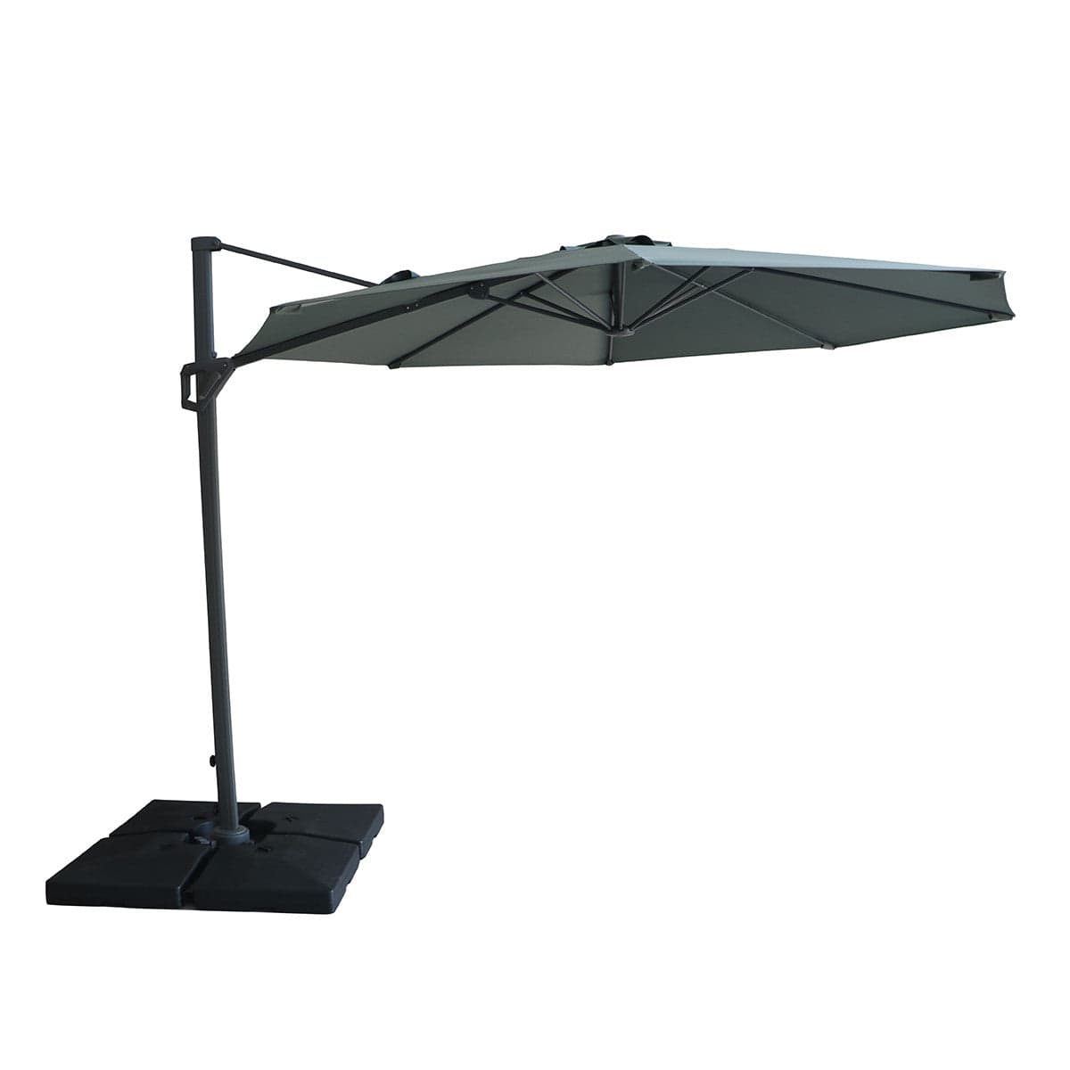 Maze Outdoors Helios 3m Round Rotating Cantilever Parasol With Base - Oil Green House of Isabella UK