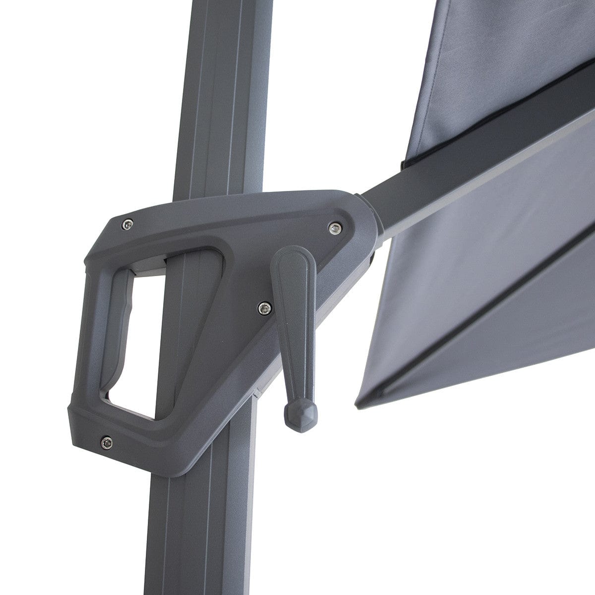 Maze Outdoors Helios 3m x 3m Square Rotating Cantilever Parasol With Base - Charcoal Grey House of Isabella UK
