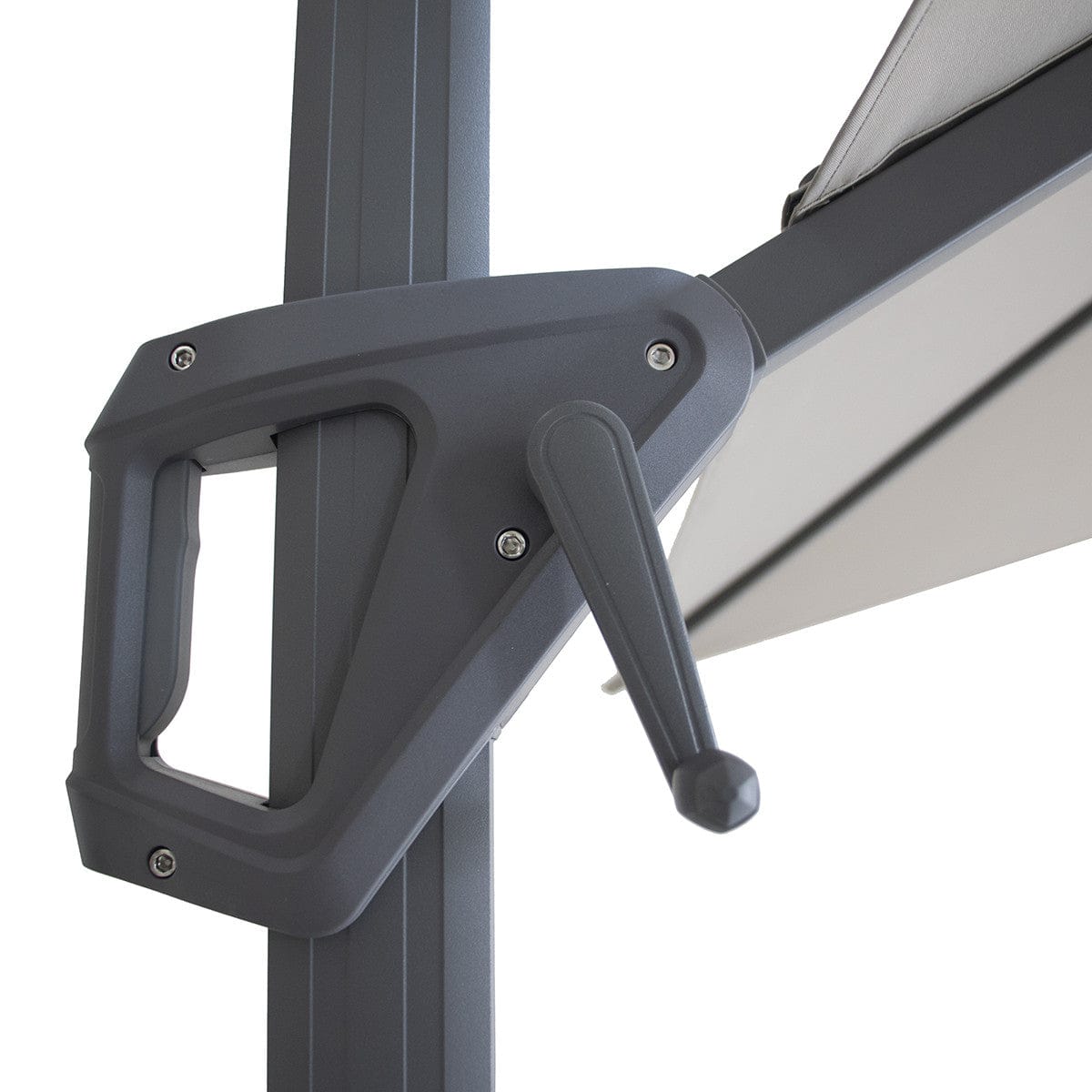 Maze Outdoors Helios 3m x 3m Square Rotating Cantilever Parasol With Base - Clay Beige House of Isabella UK