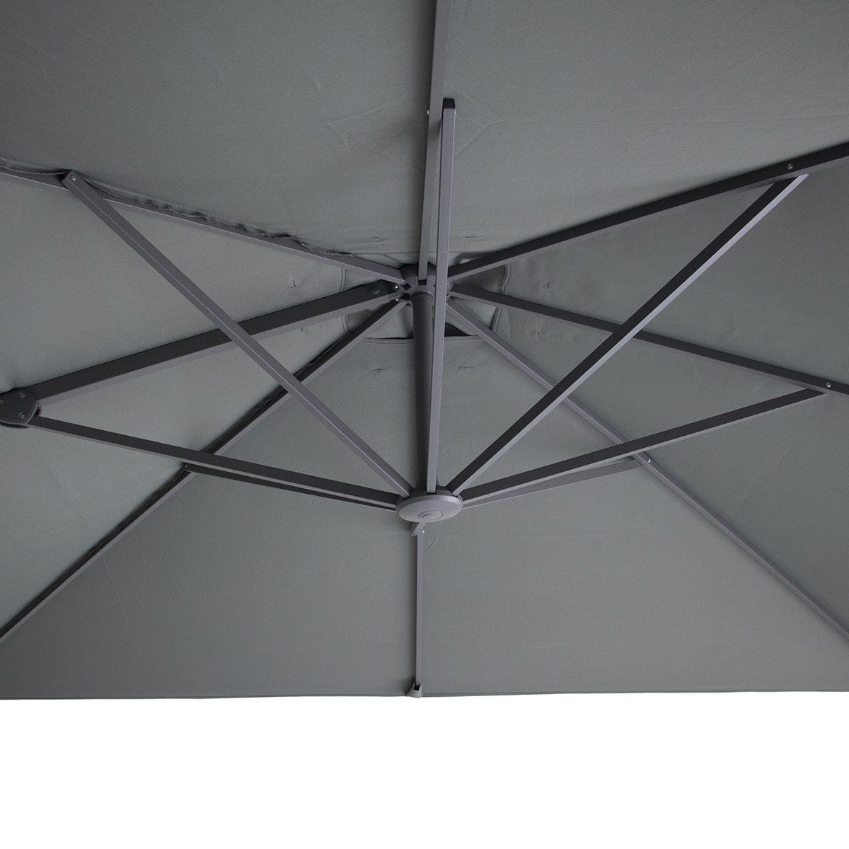 Maze Outdoors Helios 3m x 3m Square Rotating Cantilever Parasol With Base - Oil Green House of Isabella UK