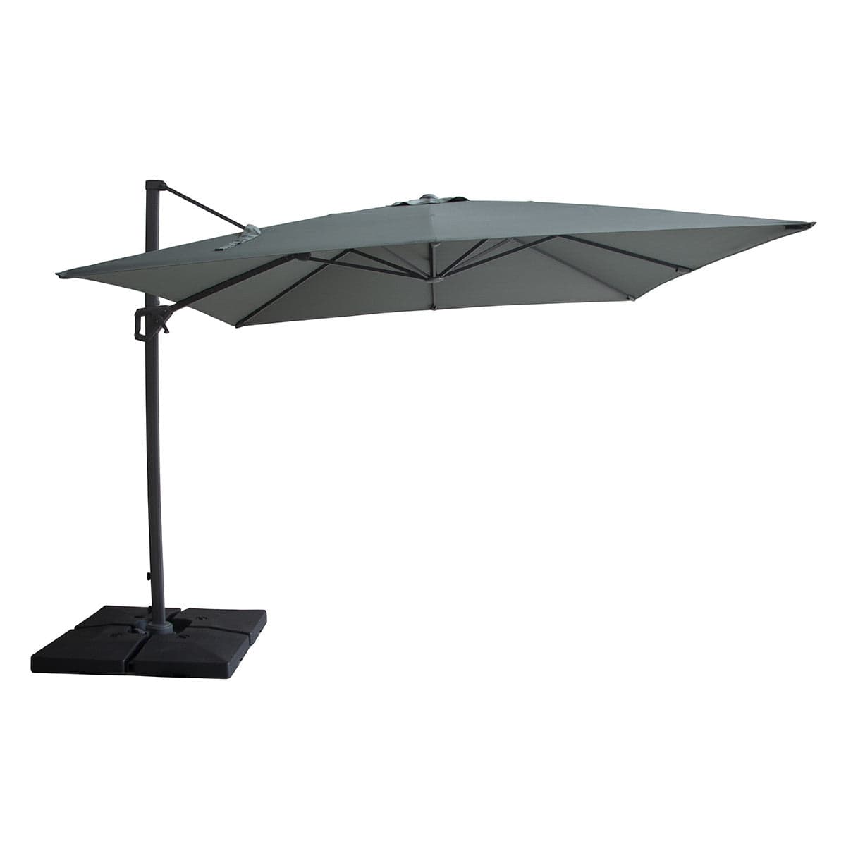 Maze Outdoors Helios 3m x 3m Square Rotating Cantilever Parasol With Base - Oil Green House of Isabella UK