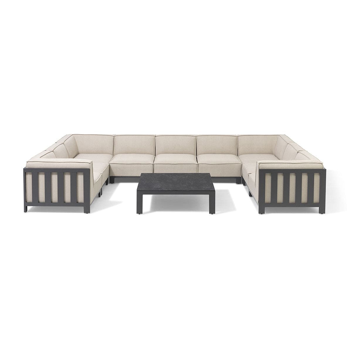 Maze Outdoors Ibiza U Shape Sofa Set With Square Coffee Table - Oatmeal House of Isabella UK
