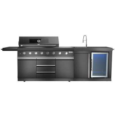 Maze Outdoors Maze Linear Outdoor Kitchen With Sink & Single Fridge / Satin Black House of Isabella UK