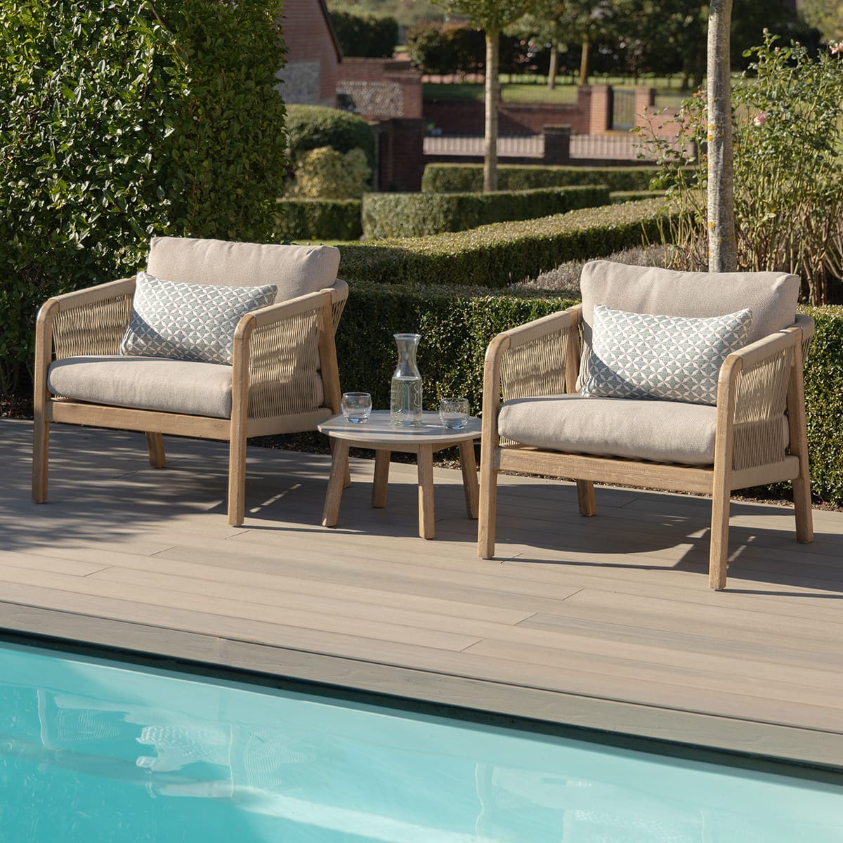 Maze Outdoors New Martinique Lounge Set - Light Brown House of Isabella UK