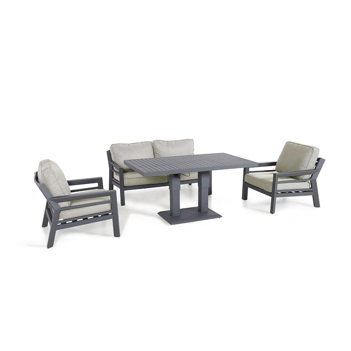 Maze Outdoors New York 2 Seat Sofa Set with Rising Table / Dove Grey House of Isabella UK