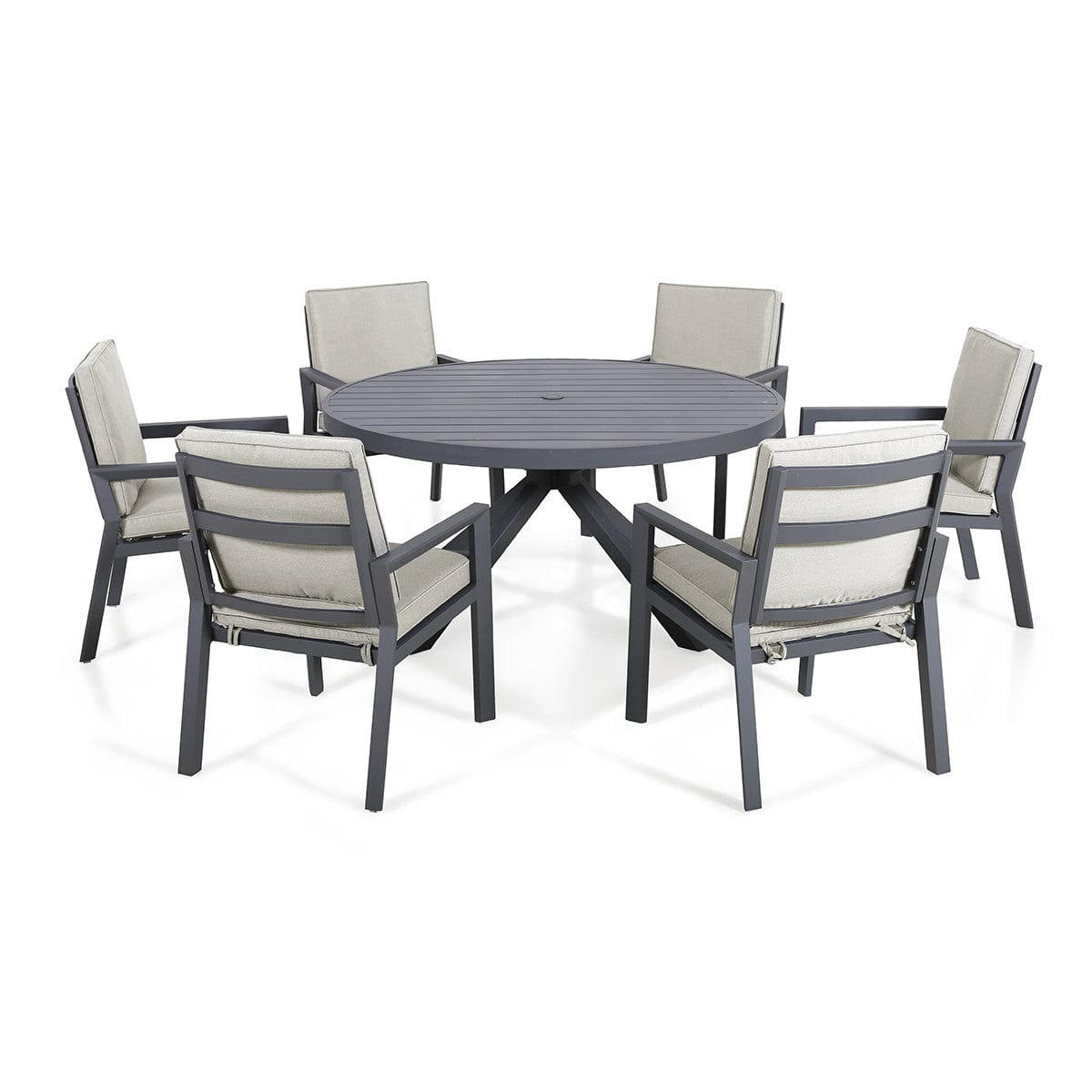 Maze Outdoors New York 6 Seat Round Dining Set / Dove Grey House of Isabella UK