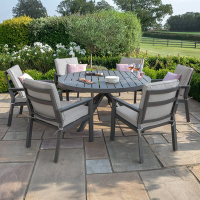 Maze Outdoors New York 6 Seat Round Dining Set / Dove Grey House of Isabella UK