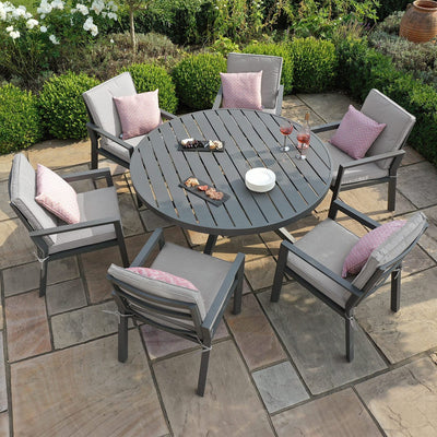 Maze Outdoors New York 6 Seat Round Dining Set / Dove Grey House of Isabella UK