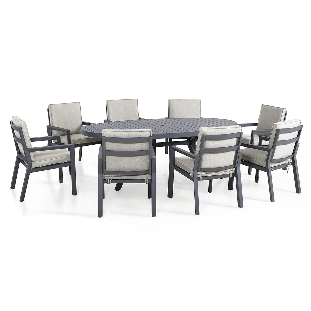 Maze Outdoors New York 8 Seat Oval Dining Set / Dove Grey House of Isabella UK