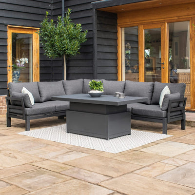 Maze Outdoors Oslo Corner Group with Rising Table / Charcoal House of Isabella UK