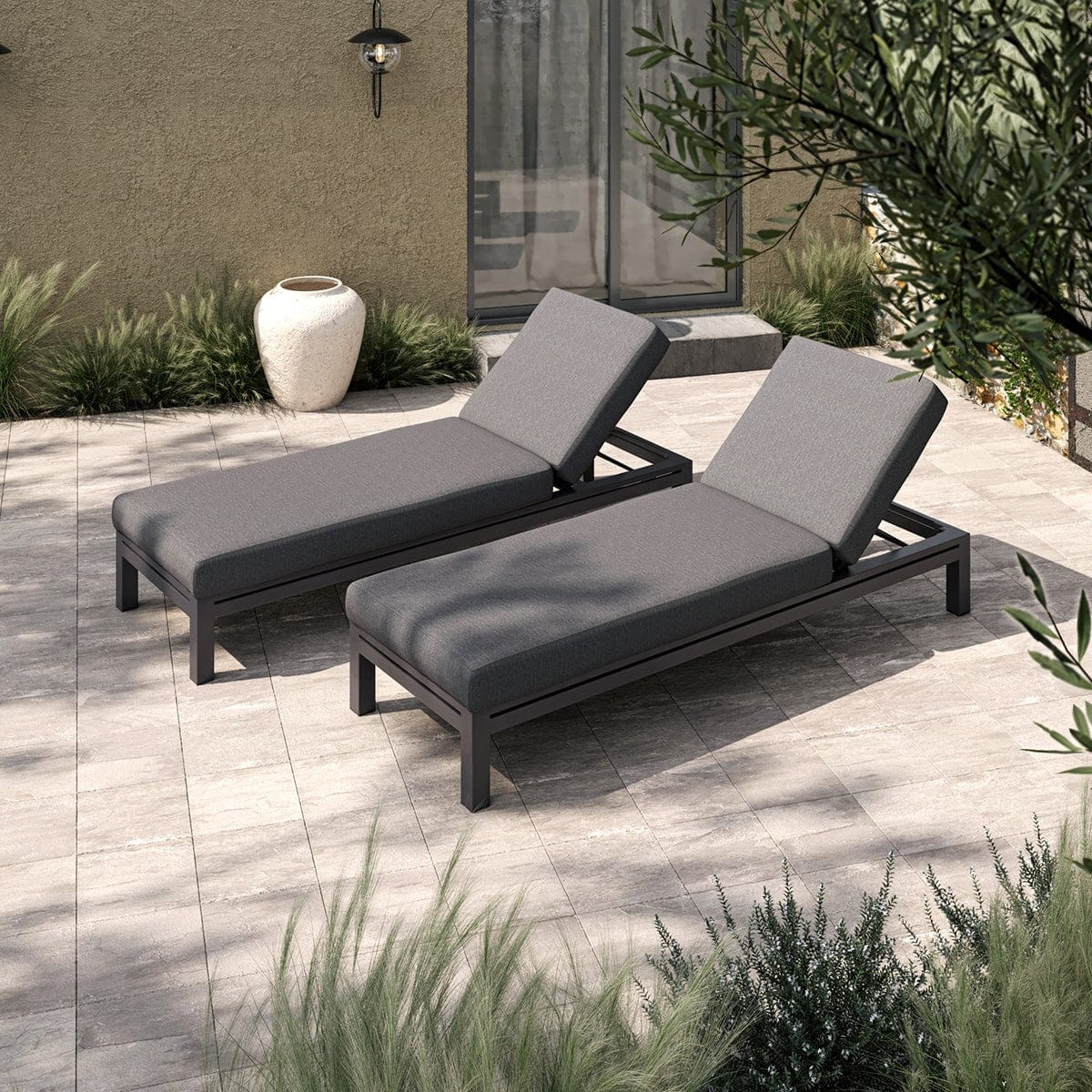 Maze Outdoors Oslo Double Sunlounger Set / Charcoal House of Isabella UK