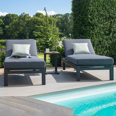 Maze Outdoors Oslo Double Sunlounger Set / Charcoal House of Isabella UK