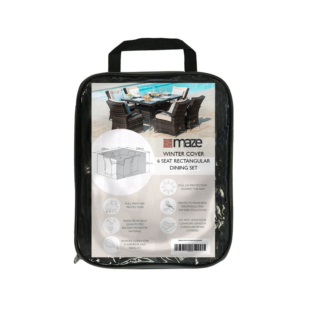 Maze Outdoors Outdoor Cover for 6 Seat Rect Dining Set House of Isabella UK