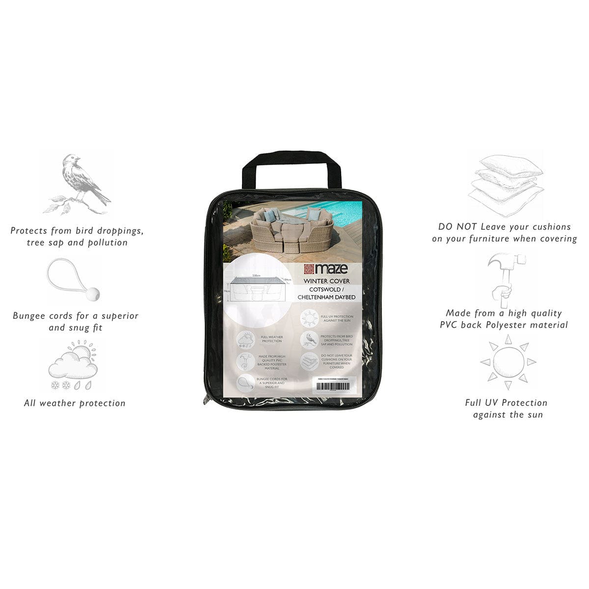 Maze Outdoors Outdoor Cover for Cheltenham / Cotswold Daybed House of Isabella UK