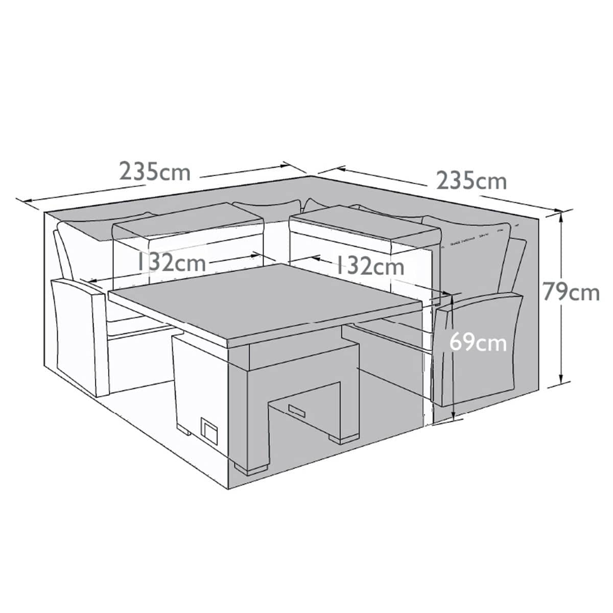 Maze Outdoors Outdoor Cover for Deluxe Kingston Corner Set with Rising Table House of Isabella UK