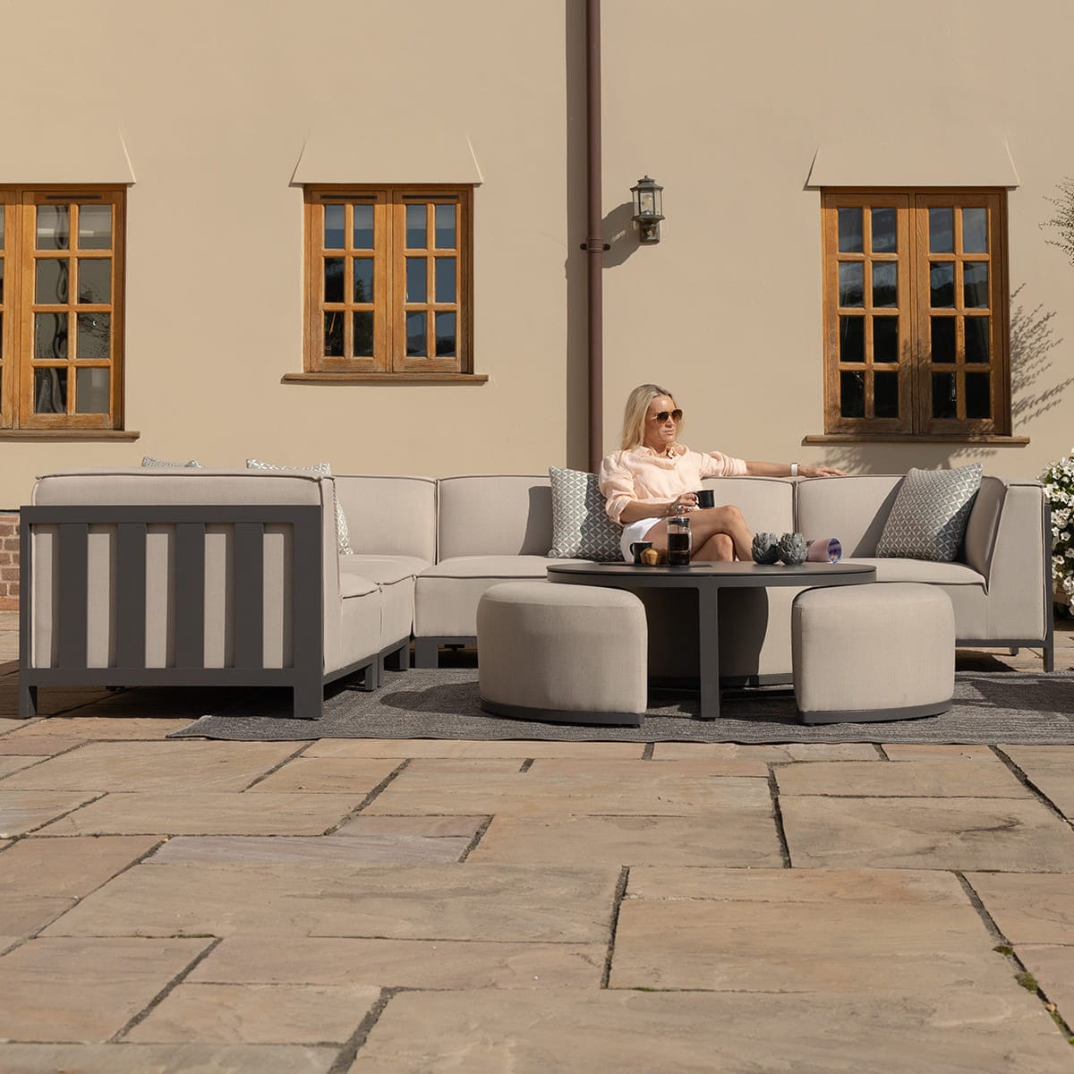 Maze Outdoors Outdoor Fabric Ibiza Medium Corner Sofa Set House of Isabella UK