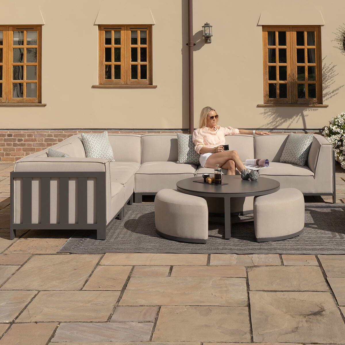 Maze Outdoors Outdoor Fabric Ibiza Medium Corner Sofa Set House of Isabella UK