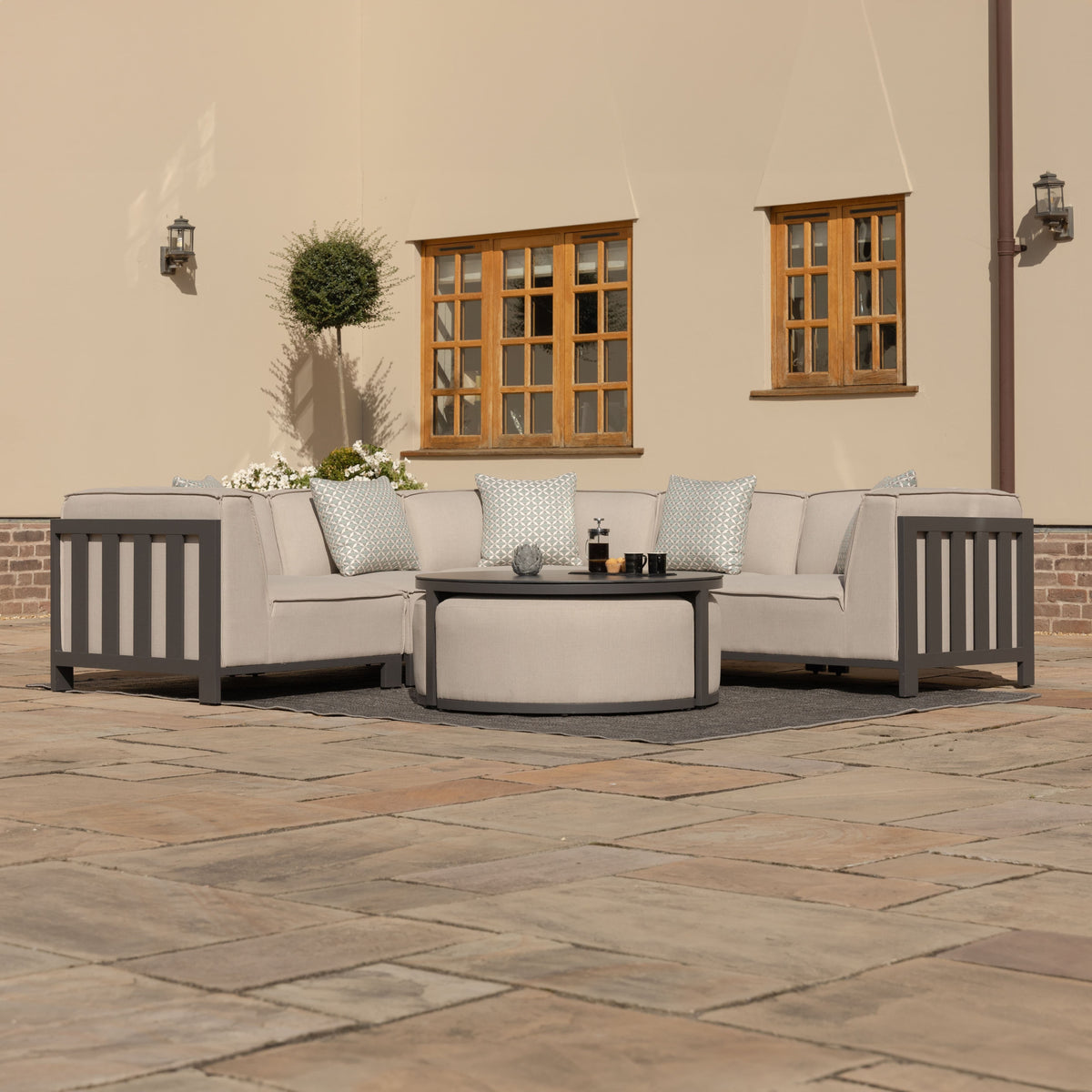 Maze Outdoors Outdoor Fabric Ibiza Small Corner Sofa Set House of Isabella UK