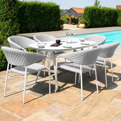 Maze Outdoors Pebble 6 Seat Oval Dining Set / Lead Chine House of Isabella UK