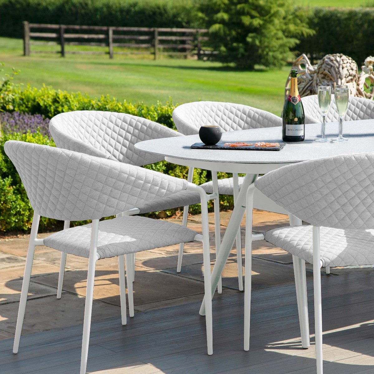 Maze Outdoors Pebble 6 Seat Oval Dining Set / Lead Chine House of Isabella UK