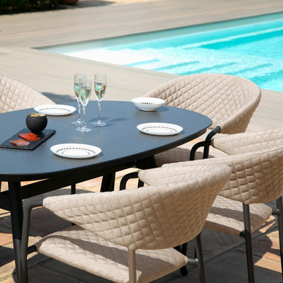 Maze Outdoors Pebble 6 Seat Oval Dining Set / Taupe House of Isabella UK