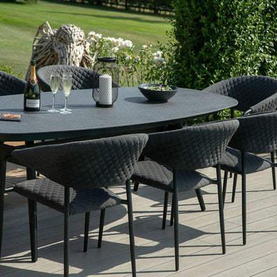 Maze Outdoors Pebble 8 Seat Oval Dining Set / Charcoal House of Isabella UK