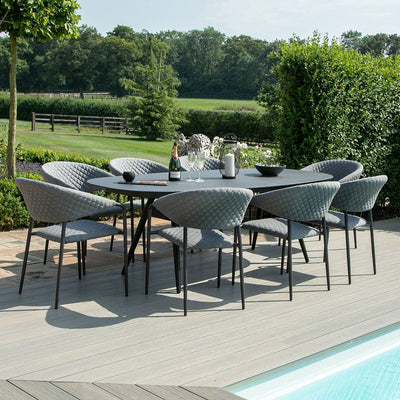 Maze Outdoors Pebble 8 Seat Oval Dining Set / Flanelle House of Isabella UK