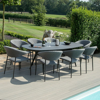 Maze Outdoors Pebble 8 Seat Oval Dining Set / Flanelle House of Isabella UK