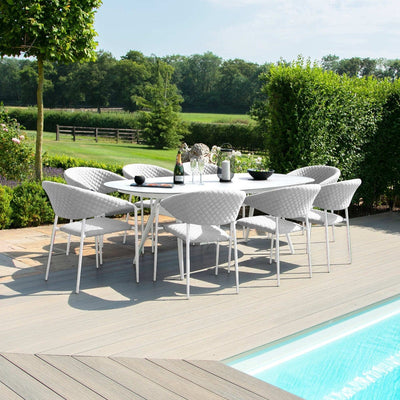 Maze Outdoors Pebble 8 Seat Oval Dining Set / Lead Chine House of Isabella UK